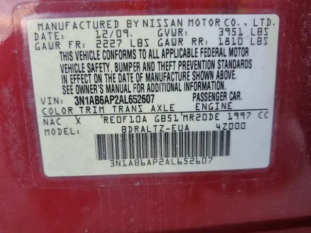 2010 NISSAN SENTRA 2.0  