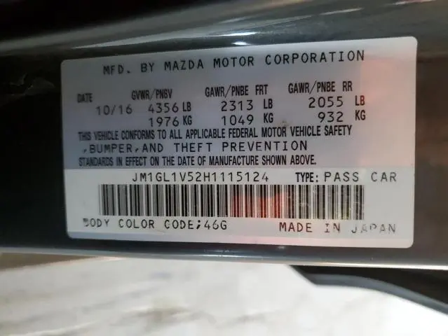 2017 MAZDA 6 TOURING  