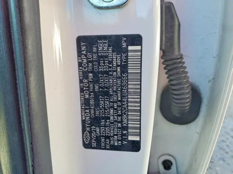 2020 HYUNDAI KONA SEL  