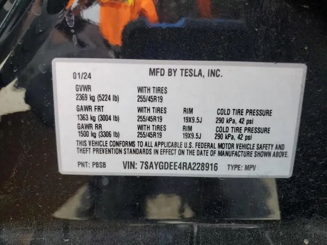 2024 TESLA MODEL Y   