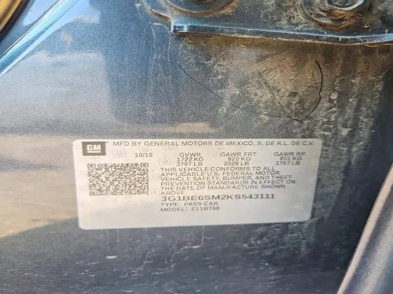 2019 CHEVROLET CRUZE LT  