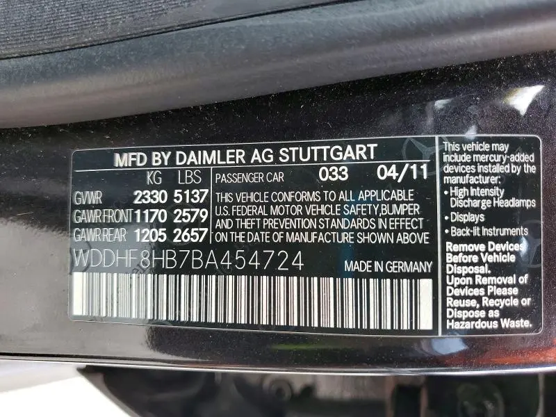 2011 MERCEDES-BENZ E 350 4MATIC  