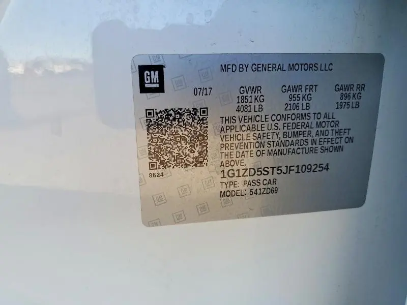 2018 CHEVROLET MALIBU LT  