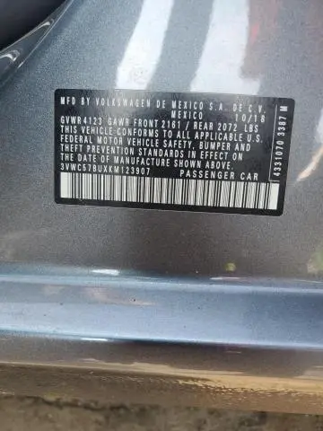 2019 VOLKSWAGEN JETTA S  