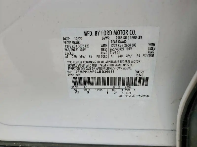 2020 FORD EDGE ST  