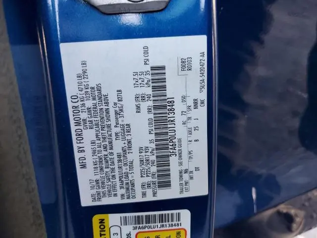 2018 FORD FUSION SE HYBRID  