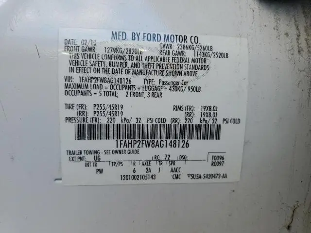 2010 FORD TAURUS LIMITED  