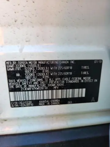 2019 TOYOTA RAV4 XSE  