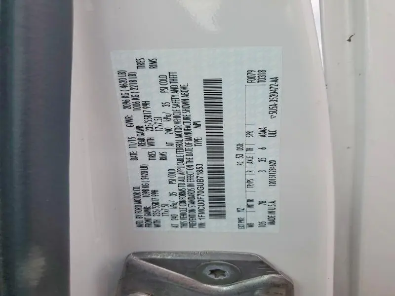 2016 FORD ESCAPE S  