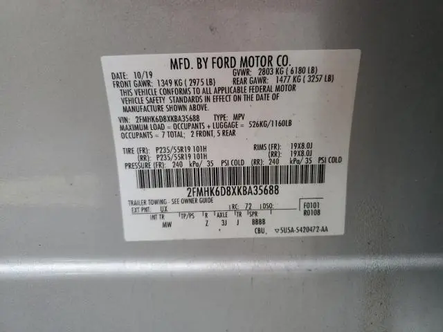 2019 FORD FLEX LIMITED  