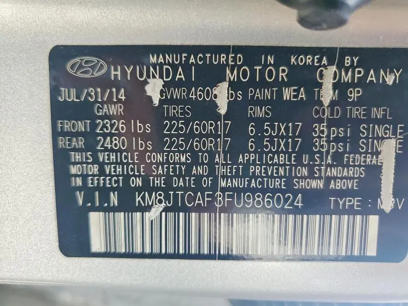 2015 HYUNDAI TUCSON GLS  