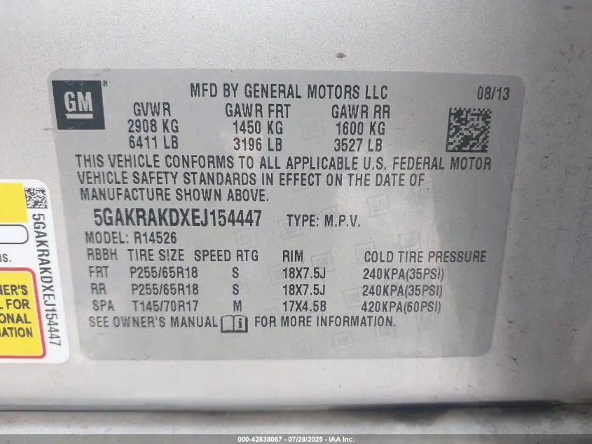 2014 BUICK ENCLAVE CONVENIENCE