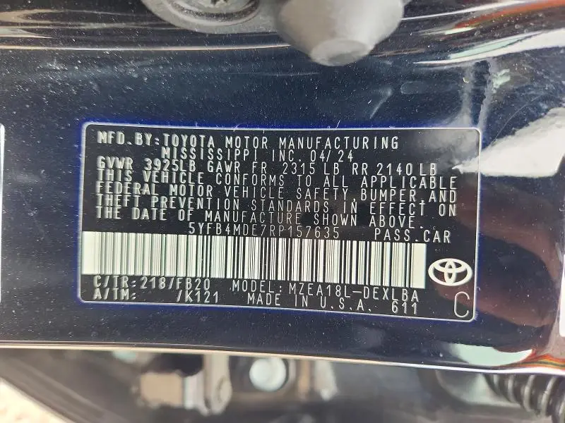 2024 TOYOTA COROLLA LE  