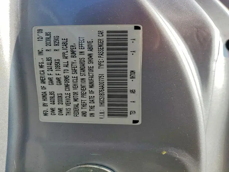 2010 HONDA ACCORD EX  