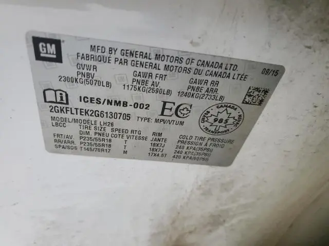 2016 GMC TERRAIN SLE  