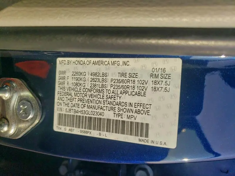 2016 ACURA RDX TECHNOLOGY  