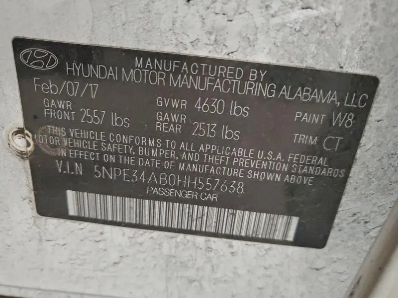 2017 HYUNDAI SONATA SPORT  