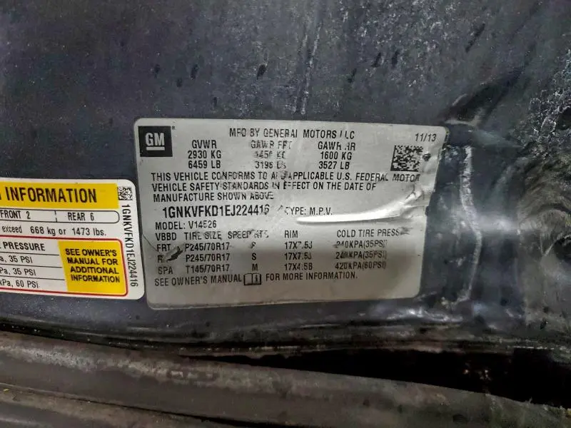 2014 CHEVROLET TRAVERSE LS  