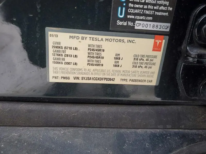 2013 TESLA MODEL S   