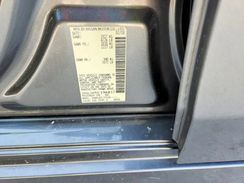 2018 NISSAN ALTIMA 2.5 SL  