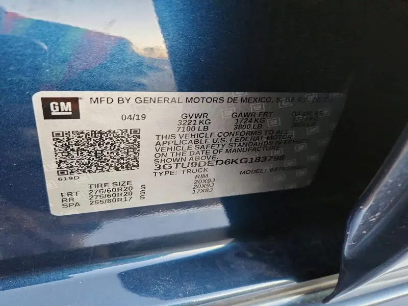 2019 GMC SIERRA K1500 SLT  