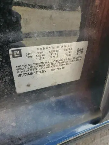 2017 CHEVROLET SONIC LT