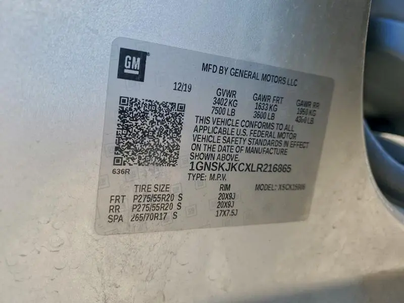 2020 CHEVROLET SUBURBAN K1500 PREMIER  