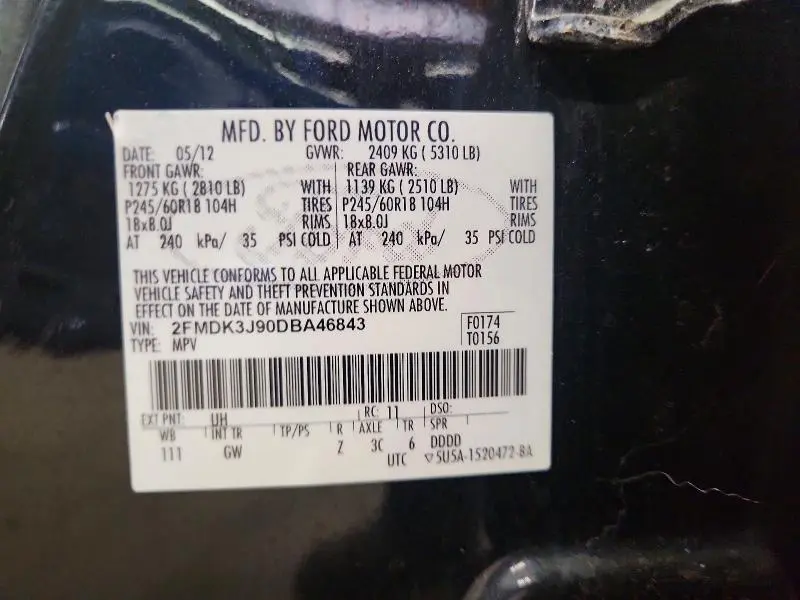 2013 FORD EDGE SEL  