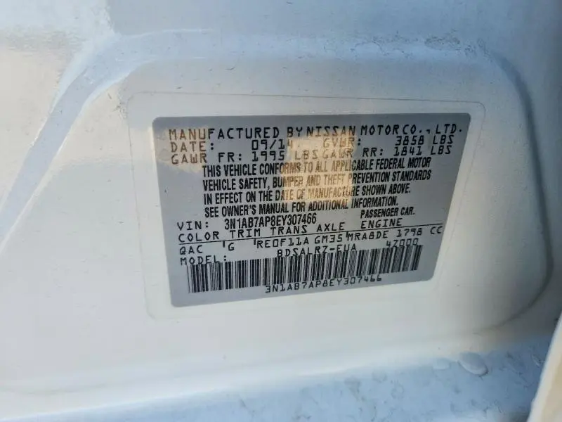 2014 NISSAN SENTRA SR  