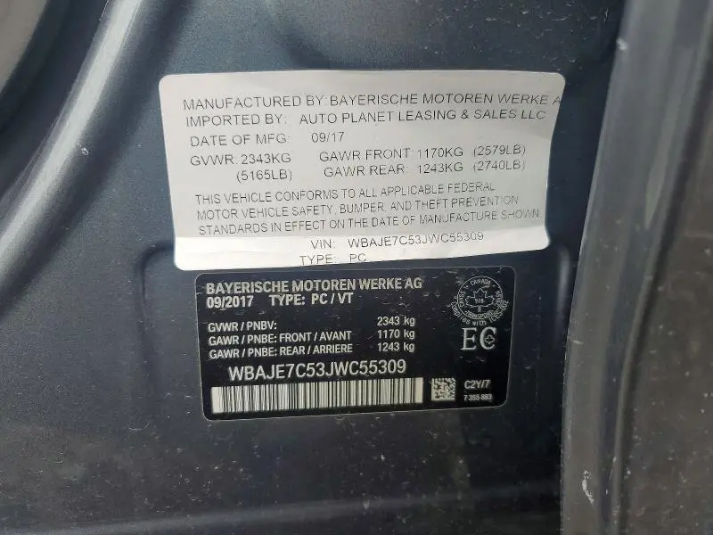 2018 BMW 540 XI  