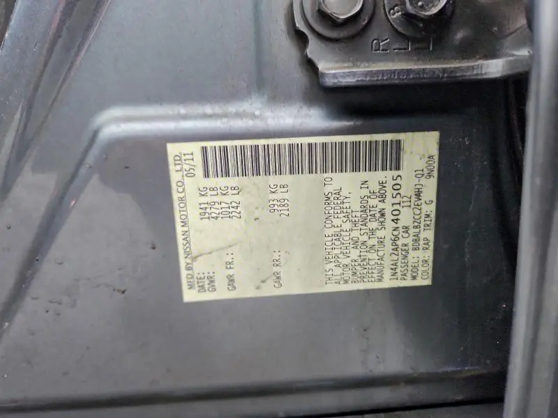 2012 NISSAN ALTIMA BASE  