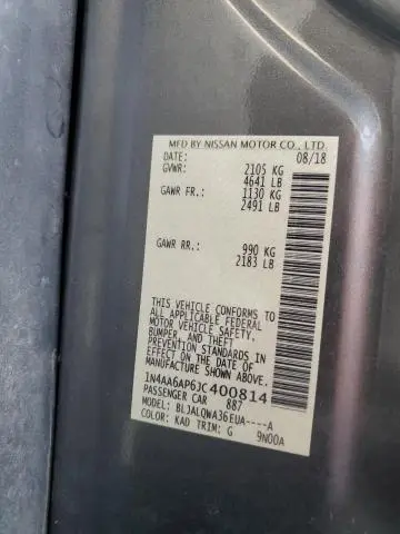 2018 NISSAN MAXIMA 3.5S  