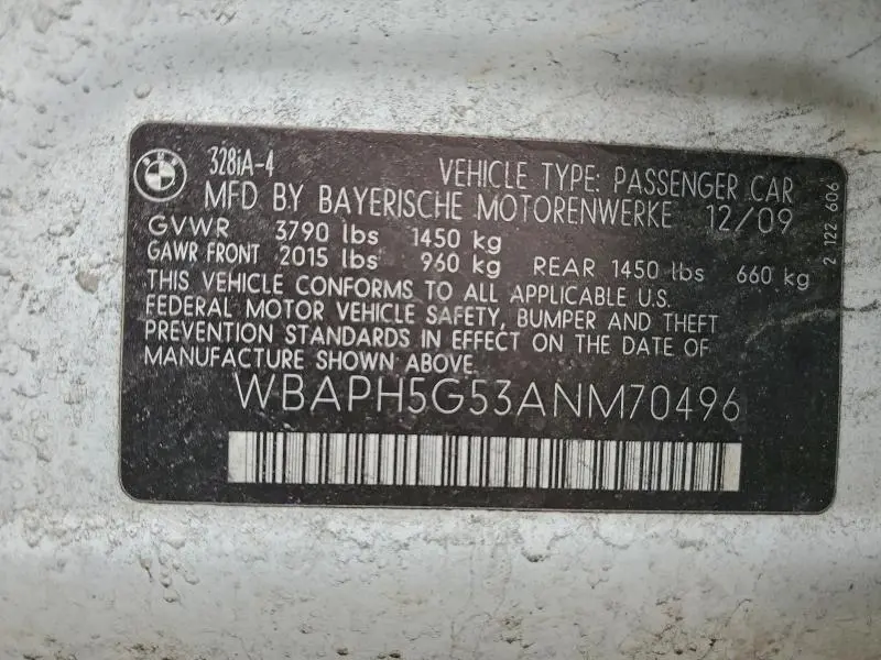 2010 BMW 328 I SULEV  