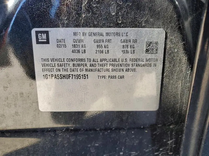 2015 CHEVROLET CRUZE LS  