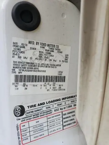 2010 FORD EXPEDITION LIMITED  