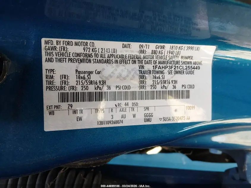 2012 FORD FOCUS SE
