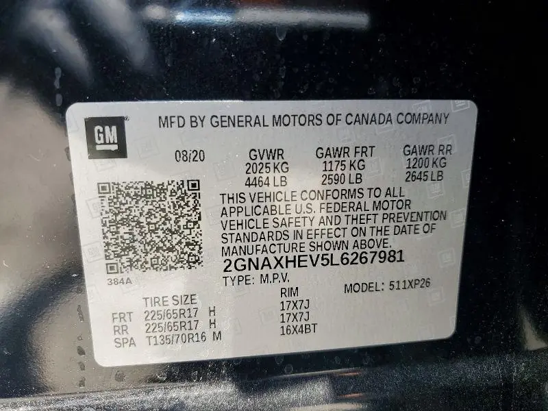 2020 CHEVROLET EQUINOX LS  