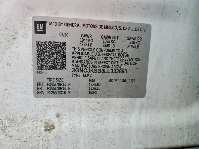 2020 CHEVROLET TRAX LS  