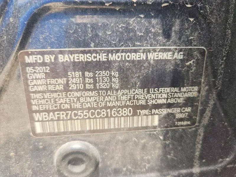 2012 BMW 535 I  
