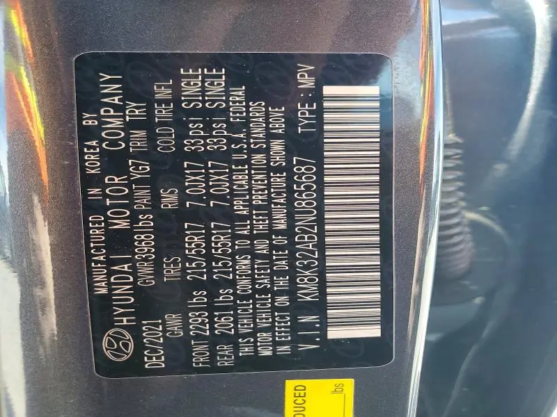 2022 HYUNDAI KONA SEL  
