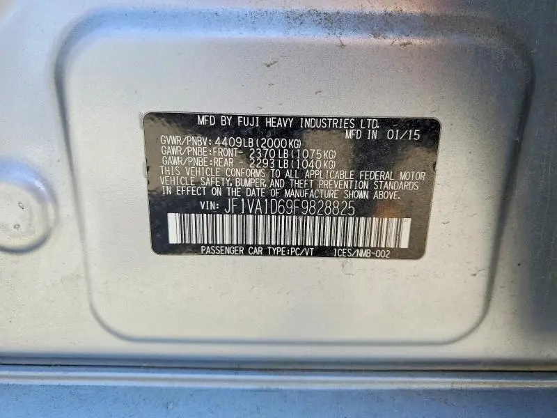 2015 SUBARU WRX PREMIUM  