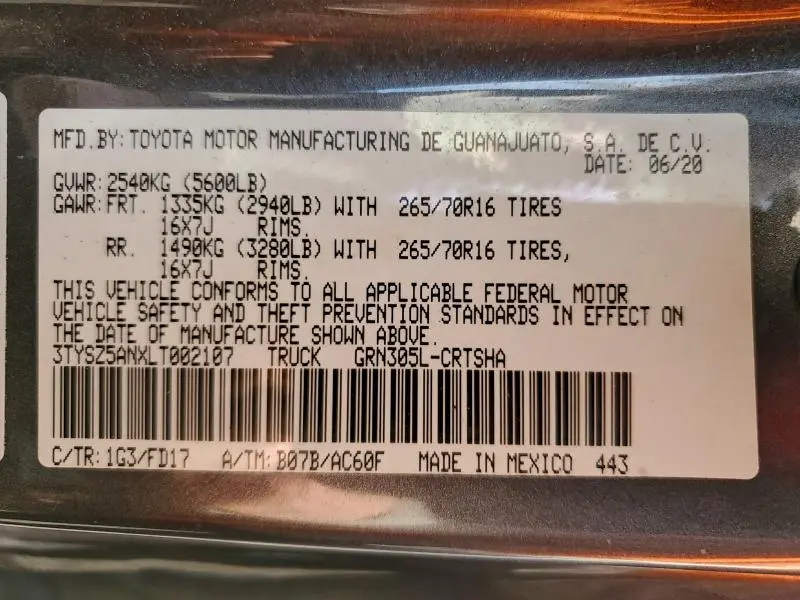 2020 TOYOTA TACOMA TRD OFF-ROAD  