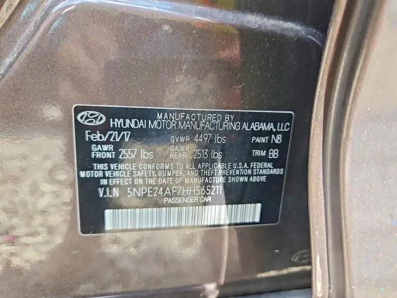 2017 HYUNDAI SONATA SE  