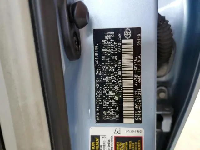 2012 TOYOTA CAMRY HYBRID  