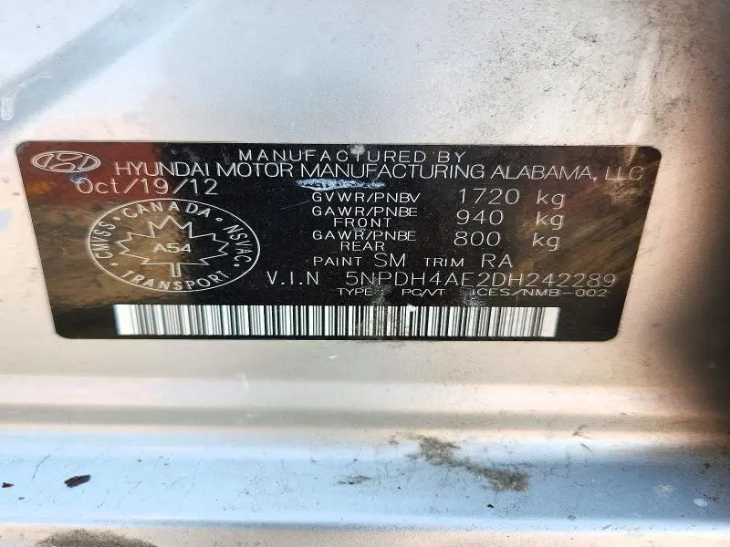 2013 HYUNDAI ELANTRA GLS  