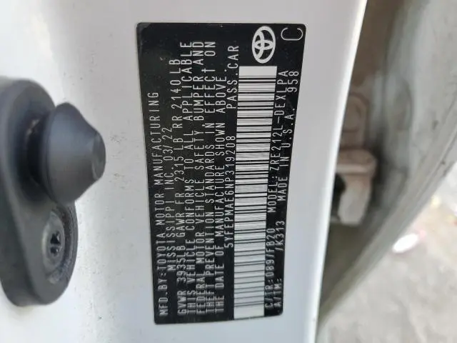 2022 TOYOTA COROLLA LE  