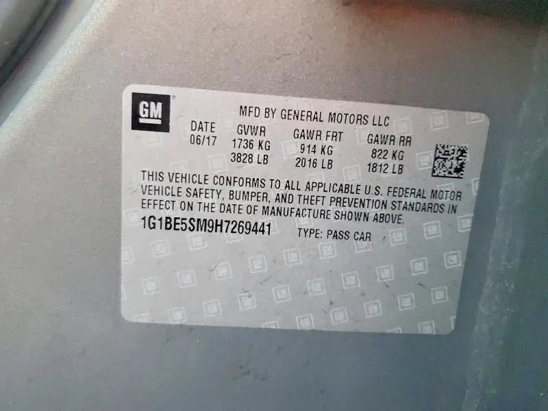 2017 CHEVROLET CRUZE LT  