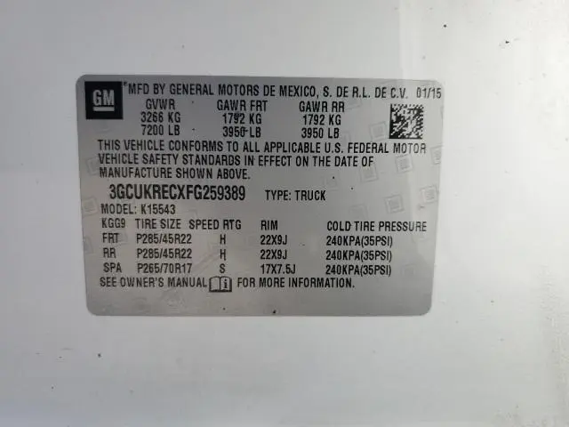 2015 CHEVROLET SILVERADO K1500 LT  