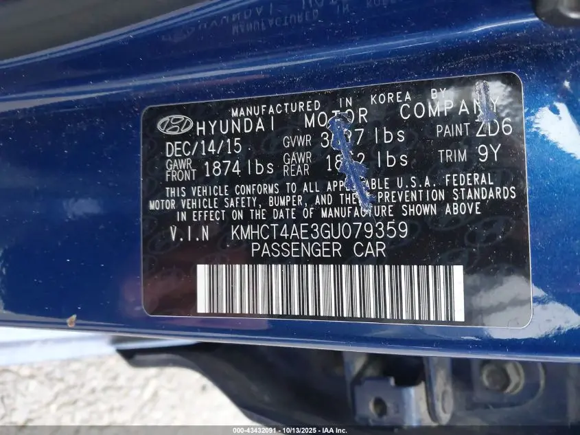 2016 HYUNDAI ACCENT SE