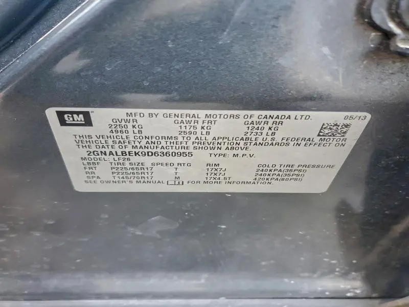 2013 CHEVROLET EQUINOX LS  